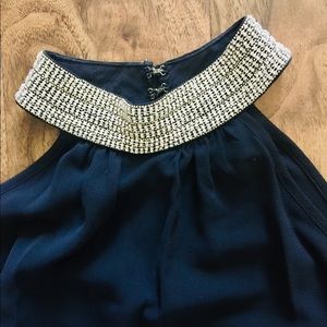Jeweled neckline tank/halter top